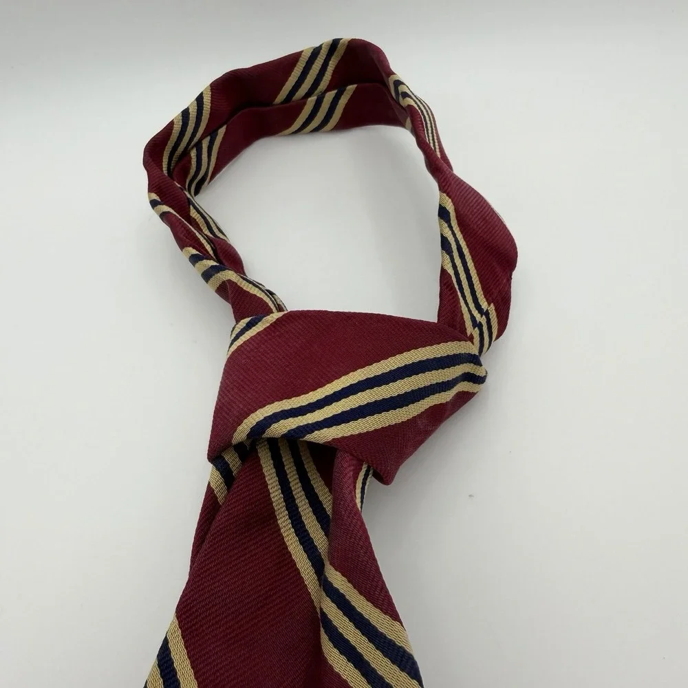 BROOKS BROTHERS Men's Neck Tie 100% Silk Striped USA made woven in England